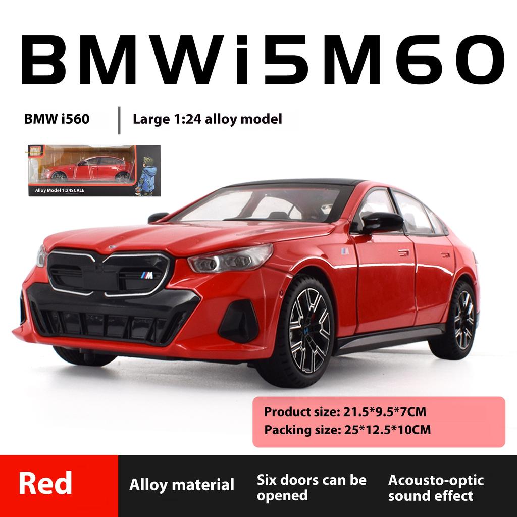 1/24 Scale BMW I5 M60 Xdrive Power Alloy Metal Diecast Model Car Sound and Light Simulation Collection Decorative Trendy Ornament Gift