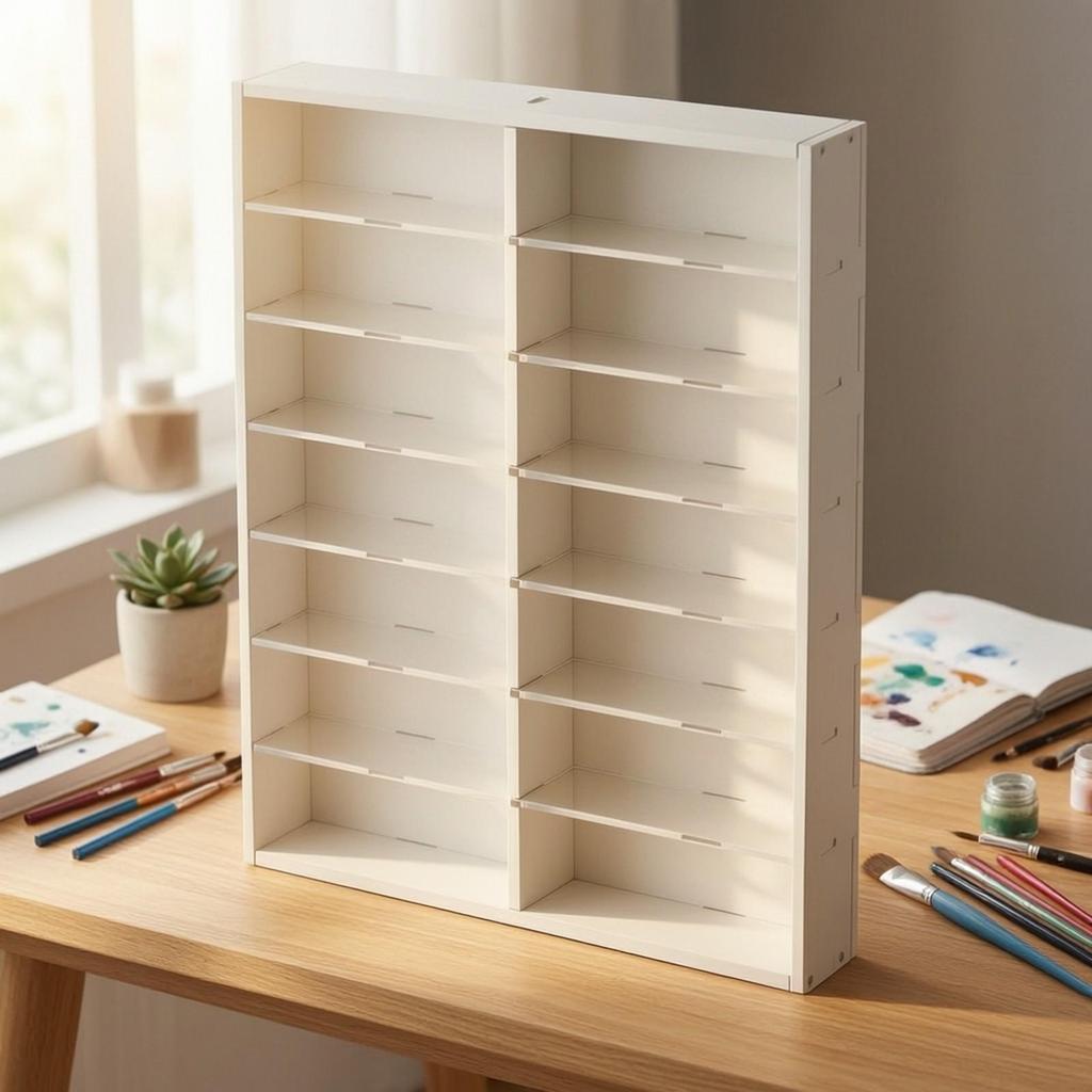 Freestanding Bead Storage Rack Compact with Transparent Front Rails for Desktop,
