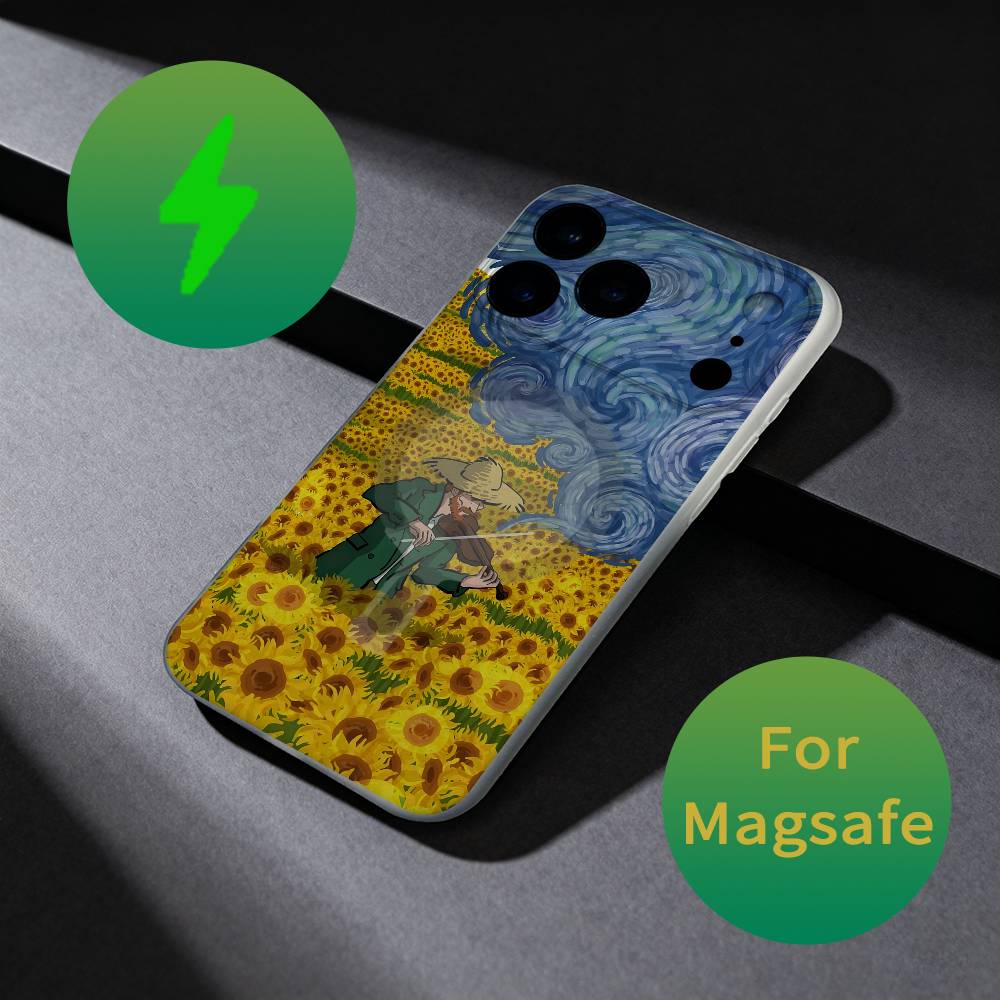 Vintage Van Gogh Pattern Phone Case For iPhone 17,16,15,14,13,12,X,XS,Pro,Max,Plus,E,Air,Mini with Magsafe Magnetic Liquid TPU