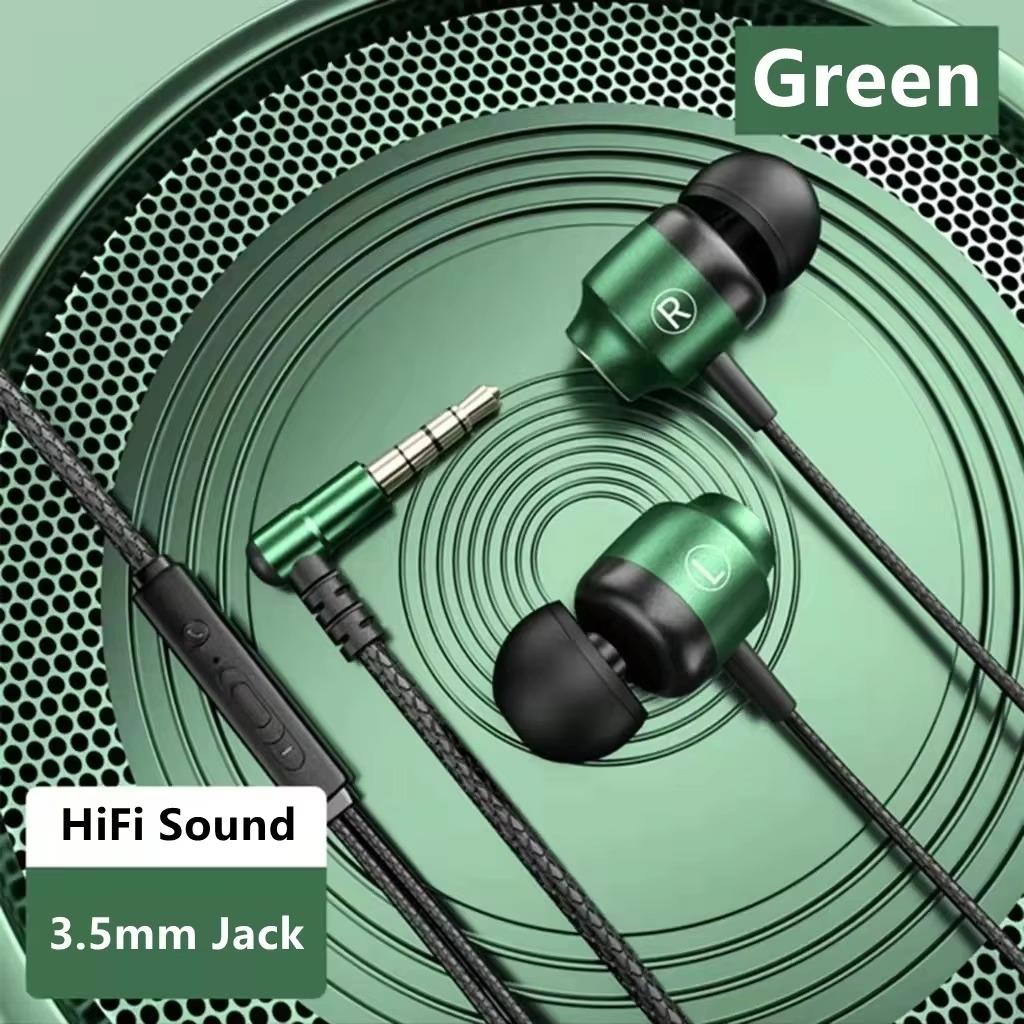Metal Magnetic Wired Earphones Noise Reduction Gaming Headset 3.5mm L Jack HIFI Stereo Headphone with HD Mic for All Smartphones