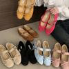 PU Leather Ballet Flats Shoes for Women Spring Autumn Elegant Punk Buckle Strap Loafers Round Toe Mary Janes Shoes Ladies