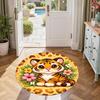 Tiger Round Carpet Design for Decorate room Outdoor Study room Balcony Antislip Round Carpet Decorate Offices Perfect Gift for Women Men