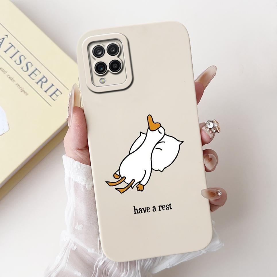 For Samsung Galaxy A22 4G 5G Phone Cases Cover Flower Rabbit Panda Avocado Soft Silicone Protective Bumper Samsung A225F A226B