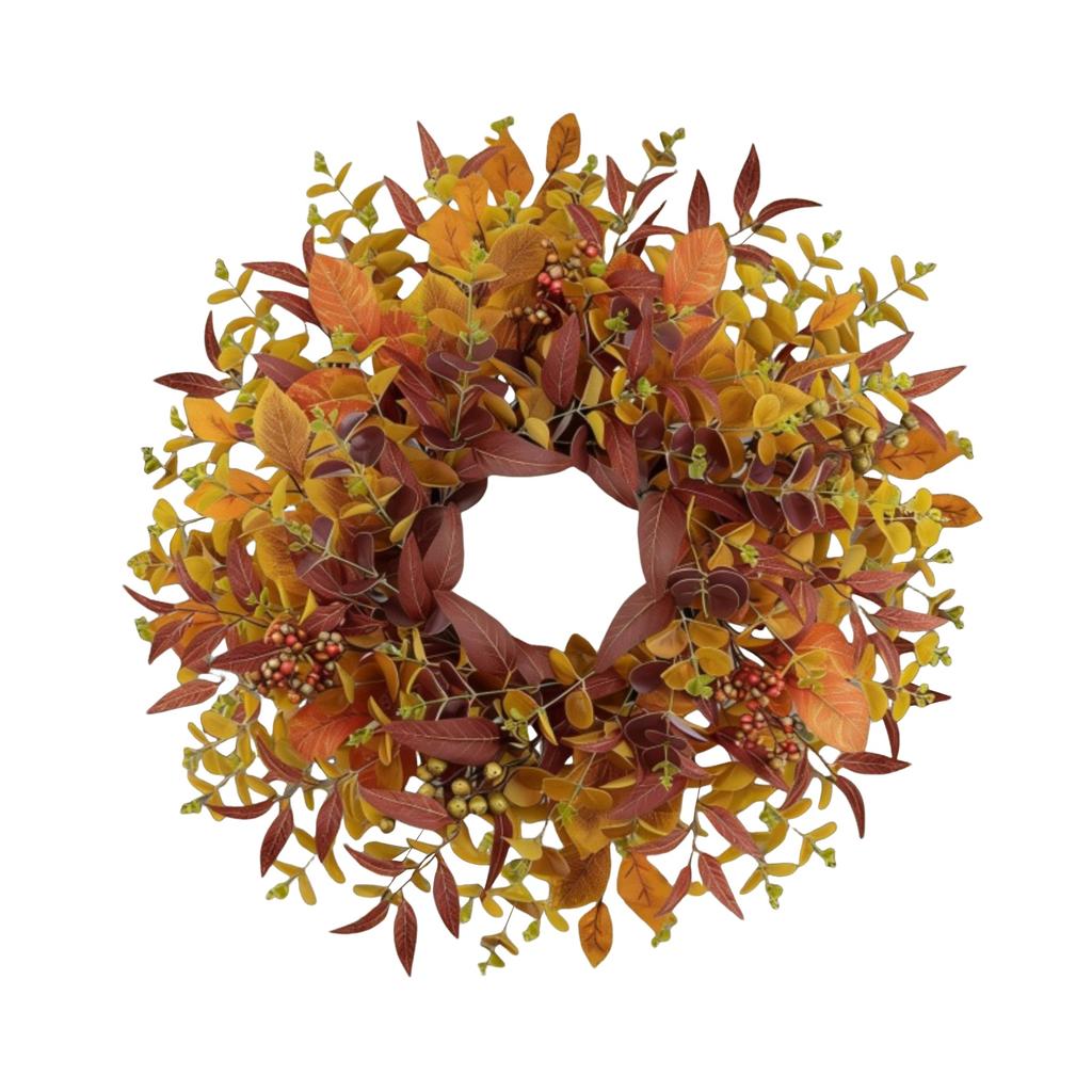 Couronne Artificielle avec Feuilles pour Décoration Intérieure