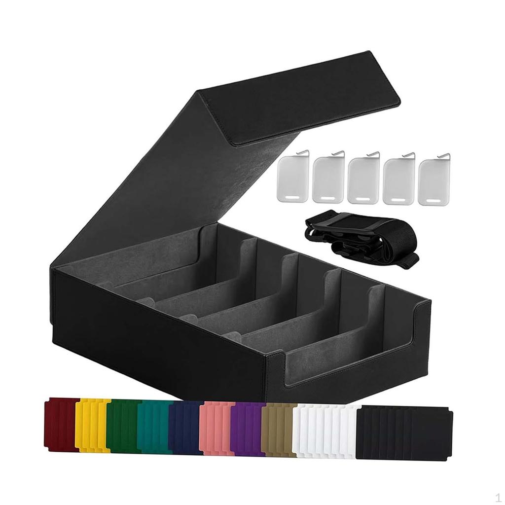Card Deck Box Container 3800+ Capacity for Game Cards Large with 24 Dividers and 5