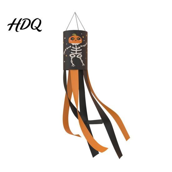 Festive Halloween Banner 39 Inch Windsock Flag Cartoon Ghost Flag Windsock Waterproof Hanging Door Decoration Ornament