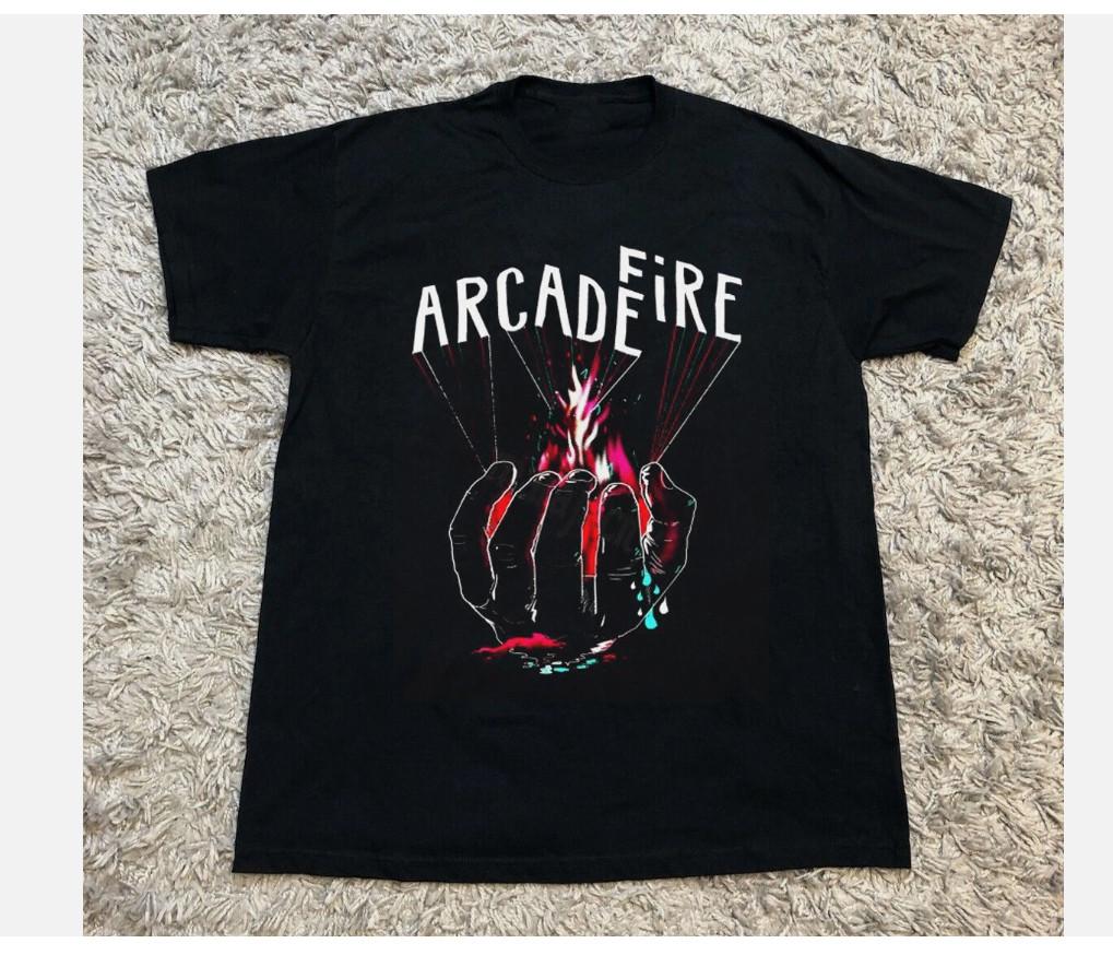 Collection Arcade Fire Band Album Short Sleeve Black All Size T-Shirt