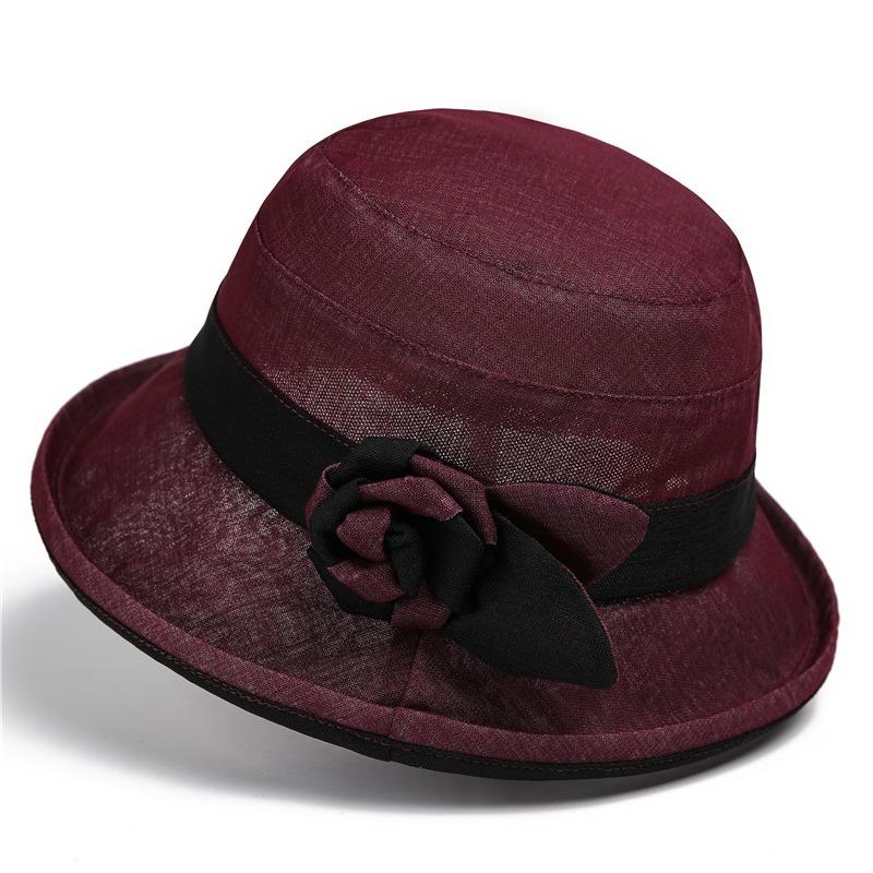 Summer Bucket Hat Bow Travel Fashion Elegant Crimped Basin Hat Sunshade Sunscreen Hat