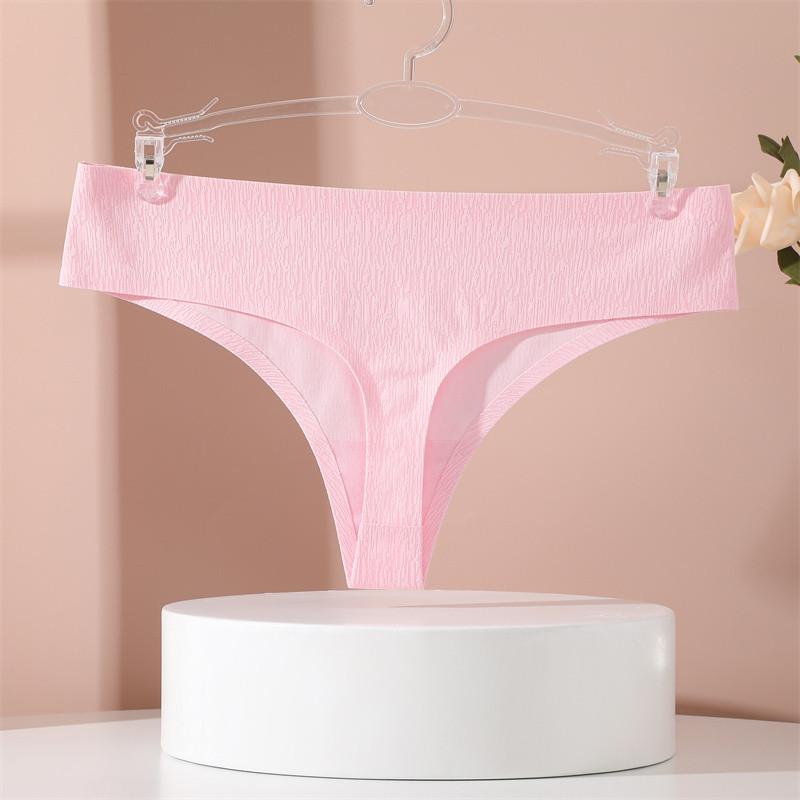 FINETOO Nahtlose Seidenunterwäsche Damen Höschen Sexy Low-Waist Stretch Einfarbig Dessous S-XL Mode