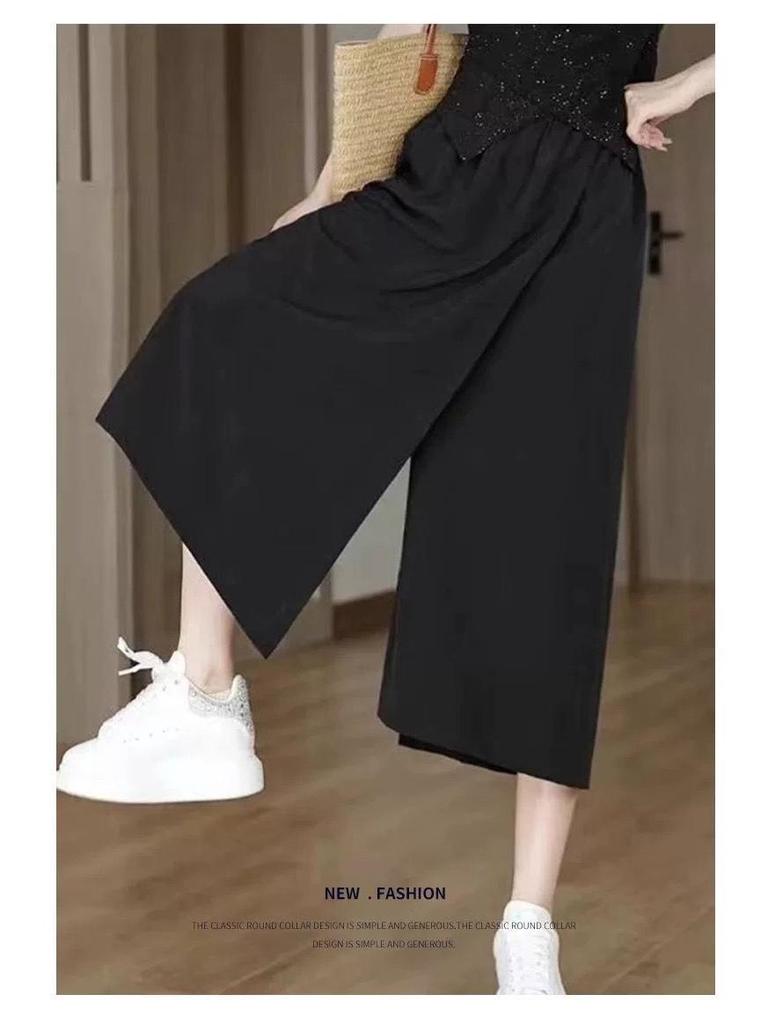 2025 High-Waisted Slim-Fit Split Culottes for Summer