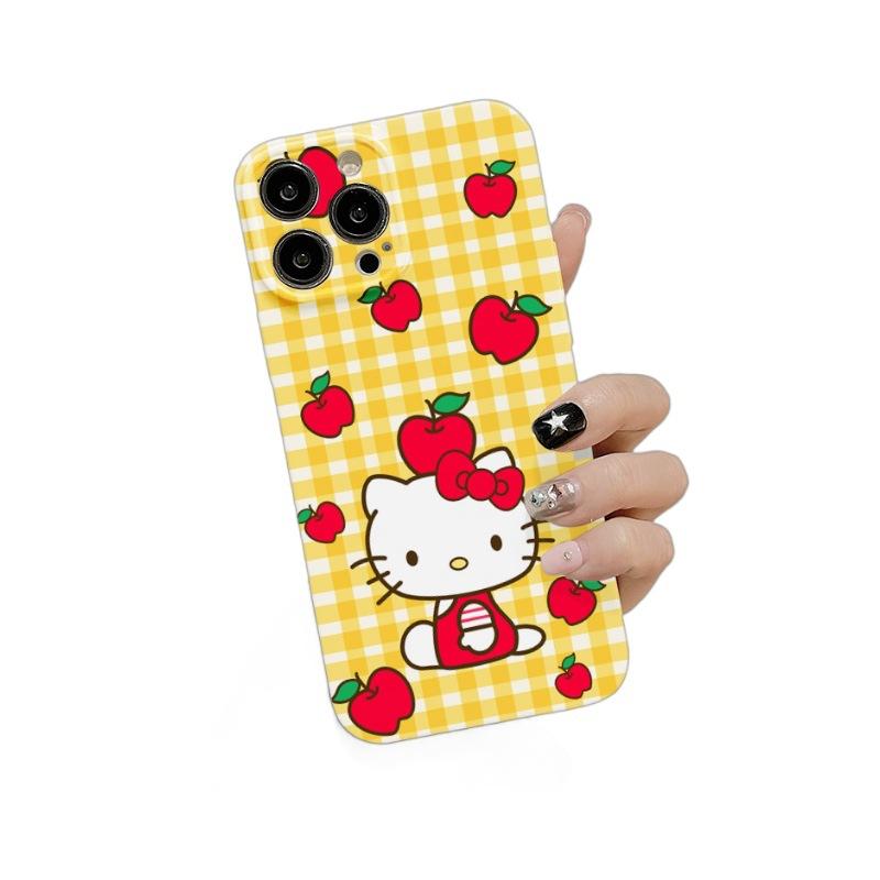 Yellow plaid kt cat for iphone11promax apple 11 cute hello kitty new 11 mobile phone case