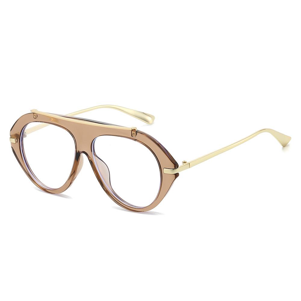 New European and American fashion pilot glasses frame versatile tide Internet celebrity big frame toad mirror retro