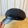 Octagonal Hat for Women in Autumn and Winter Mink Fur Warm British Retro Newsboy Hat Trendy Brand Casual Versatile Painter Hat
