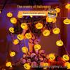 LED Halloween Pumpkin, Ghost, Bat, and Eye Fairy String Lights for Atmospheric Decoration