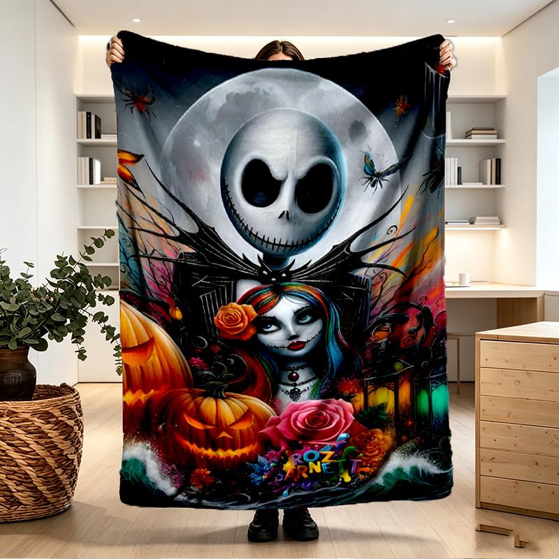 The Nightmare Before Christmas Print Blanket - Soft & Comfortable, for Bedroom, Travel, Sofa, Home Decoration - Birthday Christmas Gift for Friend