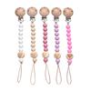 Chew Toys Shower Gift New Baby Pacifier Chain Clips Wood Pentagram Teether  Silicone Round Beads Teething Chain For Care Soother