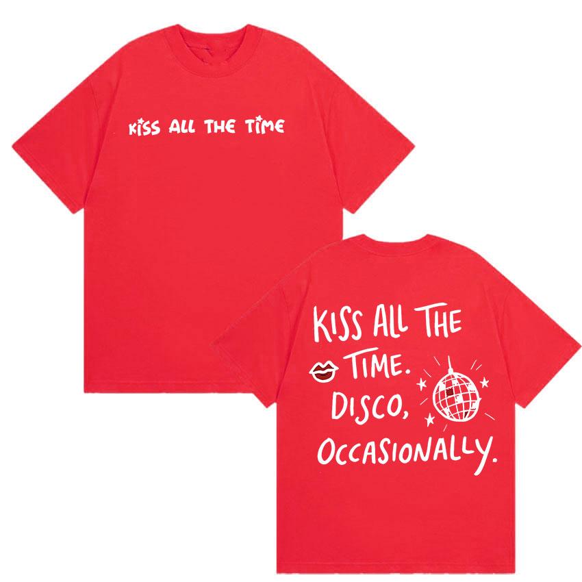 Harry Styles Küssen Immer Disco Gelegentlich Druck T-Shirts Herren Damen Mode Baumwolle Y2K Kurzarm T-Shirt