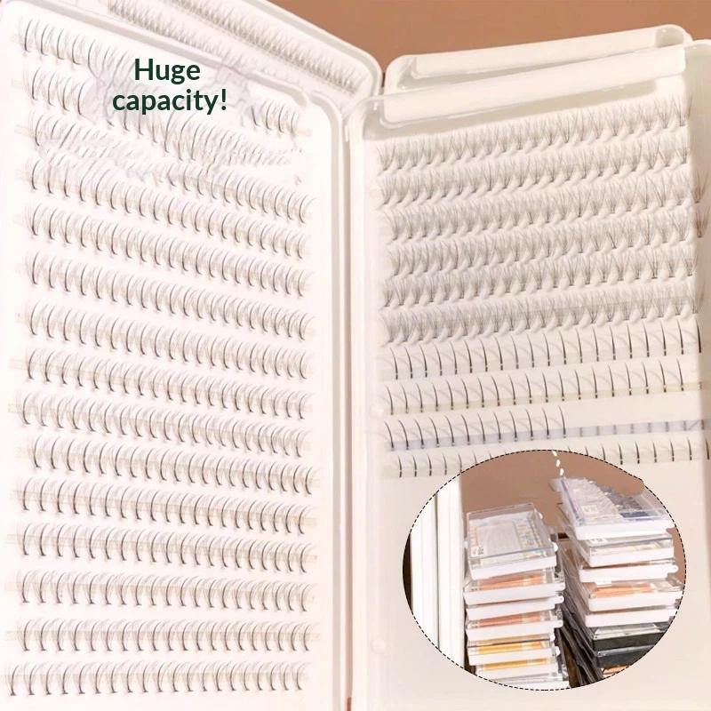 Tragbare Plastik-Falsche-Wimpern-Box Reise Leerer Wimpernhalter Etui Behälter Aufbewahrungsorganisator Professionelles Make-up Wimpernbedarf