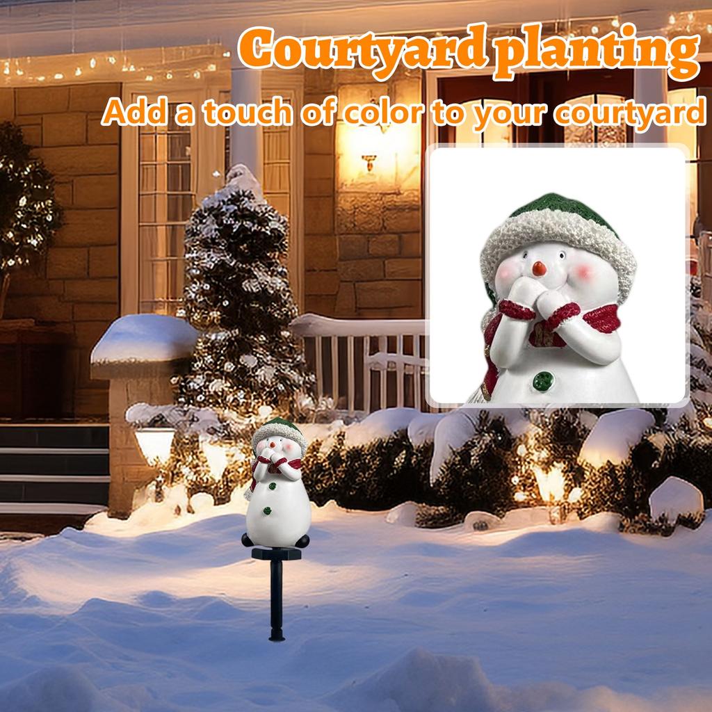 3Pack Solar Stake Lamp Christmas Snowman Lawn Lamp Courtyard Lamp Waterproof Holiday Decoration Atmosphere Landscape Lamp