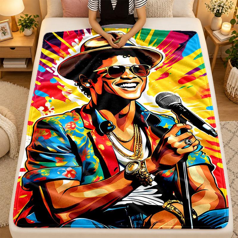FlaneldeckeBruno Mars Warme Weiche Überwurfdecke für Innen Sofa Bett Wohnzimmergebrauch