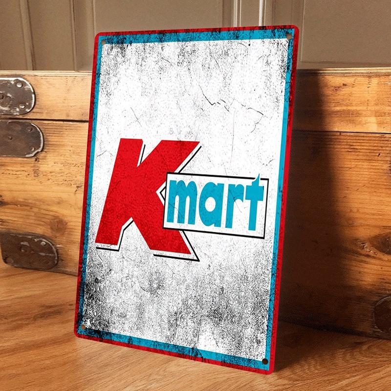 

1 Kmart Retro Style Tinplate Painting, Classic Logo Metal Wall Decoration, Home Kitchen Garage Cave Decoration, American Nostalg (as the picture,20x30cm)