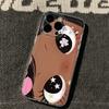 Fashion Stripe Anime Big-Eyed Girl Silicone Case For Iphone 13 16 Plus 12 15 11 17 14 Pro Max Trendy Striped Cover