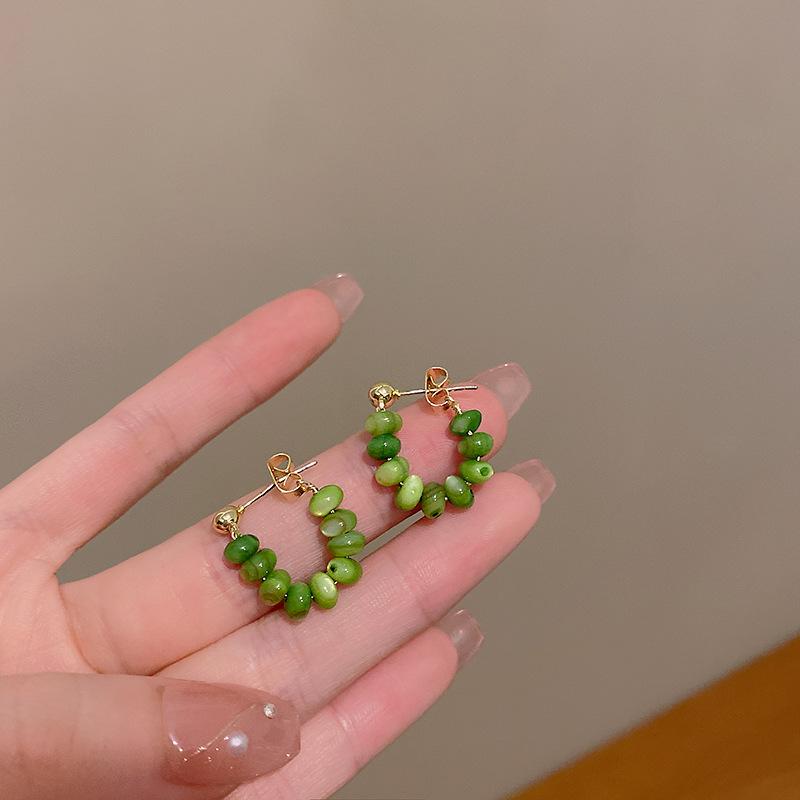 Silver needle retro French flower earrings women s high sense niche temperament pearl stud earrings ins style earrings