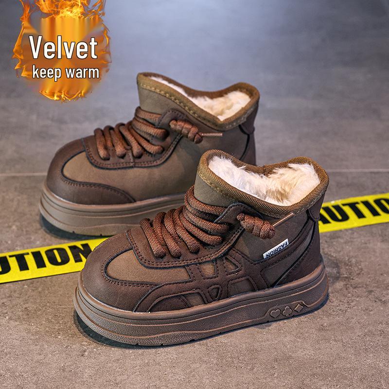 2025 Velvet Thick Sole Snow Boots - Winter Unisex Kirby Style 35