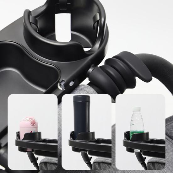 Baby Universal Stroller Snack Tray with Cup Holder Silicone Stroller Tray Tight-Grip Stroller Attachment Strollers Snack Cup Accessories