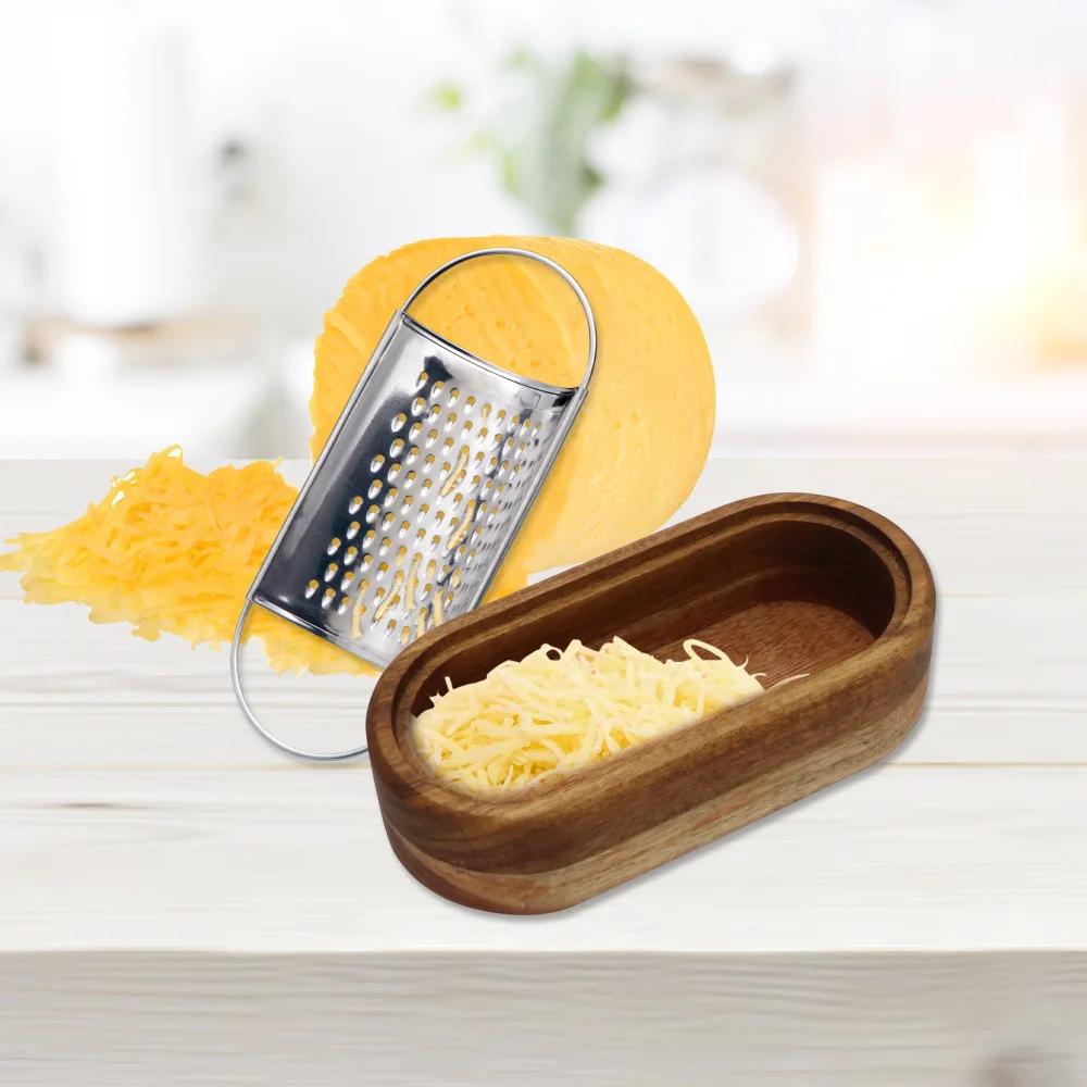 Stainless Steel Cheese Grater with Wood Handle, Vegetable Grater, Citrus Shredder Cheese or Lemon Fruit, Household Kitchen Tools