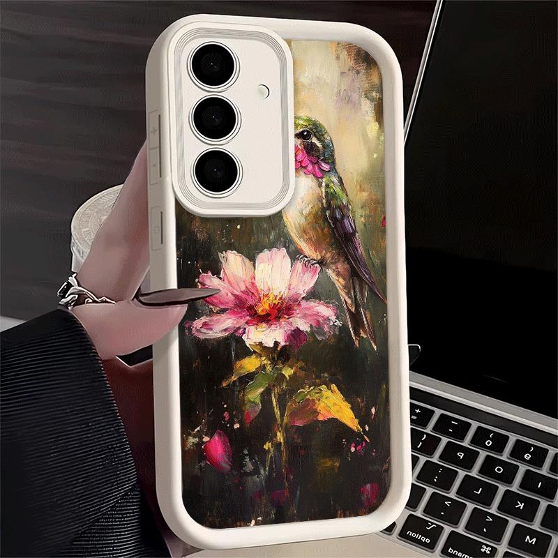 Phone Case for Samsung Galaxy S26 S25 Ultra S24 FE Bird Oil Painting Style Shell S23 Plus S22 + S21 S20 5G Soft Silicone Funda