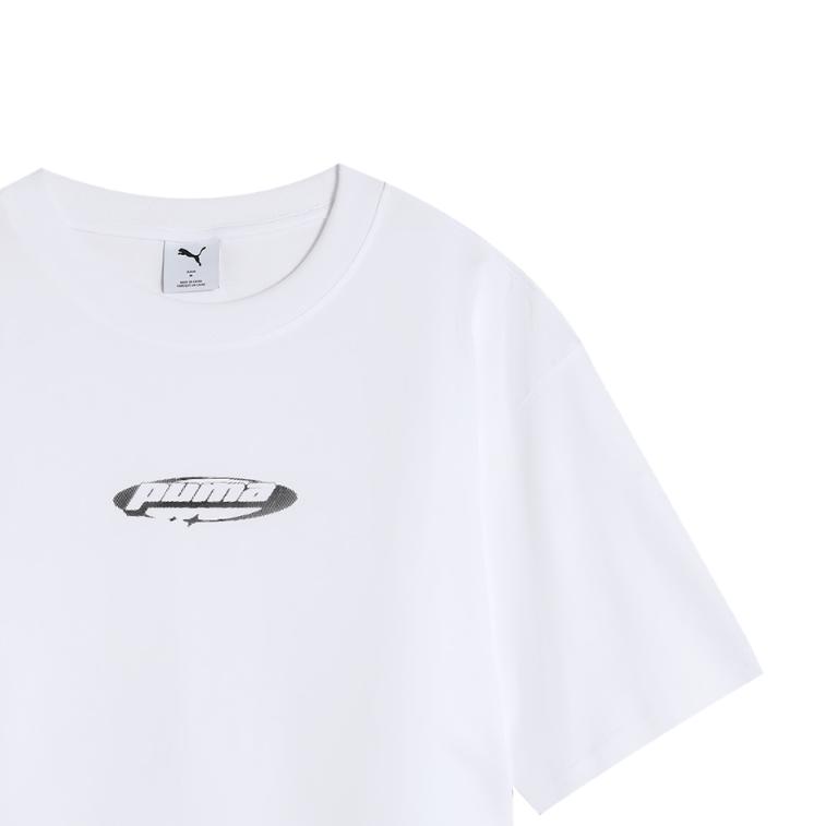 New PUMA Graphic SS25 T Shirt Unisex White 02 633853-02