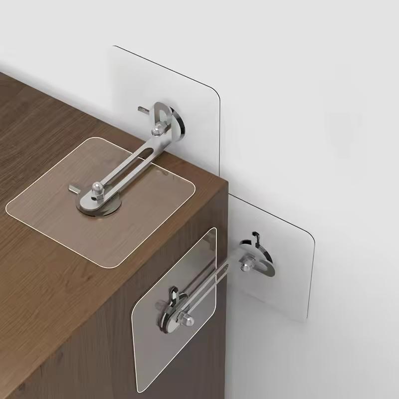 Furniture Anchors Strong Self-adhesive Fixed Prevent Dumping Device No Punching Safety Anti Overturning Cabinet Buckle Anchors