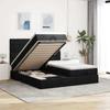 Ottoman Bed with Mattresses Black 200x200 cm Fabric