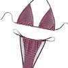 New Split Swimsuit Halter Strap Sexy Bikini Women European And American Beach Wear Striped Color Scheme