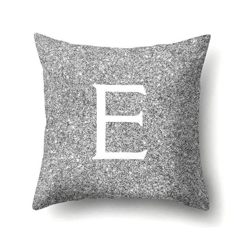 Polyester Pillowcase Home Decoration Gray Bottom Pillowcase 26 English Letter Cushion Cover