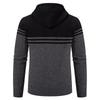 Men's Color Block Striped Hooded Cardigan Sweater - Plus Size Knitwear for Autumn & Winter