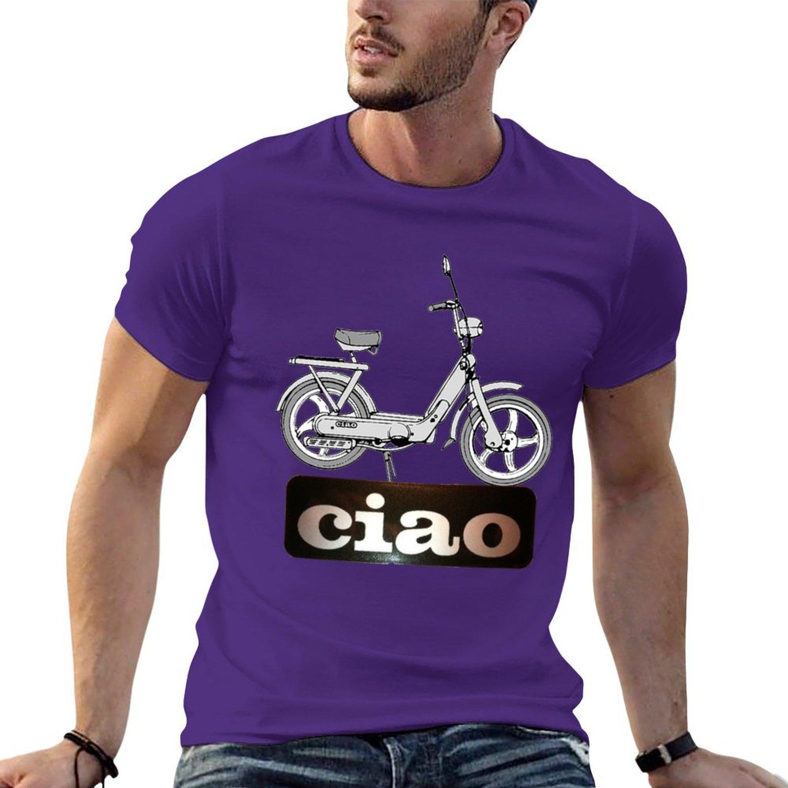 

Ciao scooter white write T-Shirt anime t shirts man t shirt summer tops blacks Short sleeve tee men S