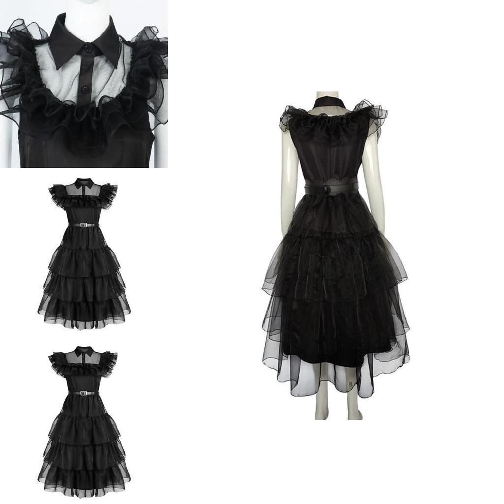 Wednesday Addams Kids Dress Polyester Costume Perfect For Parties And Holidays