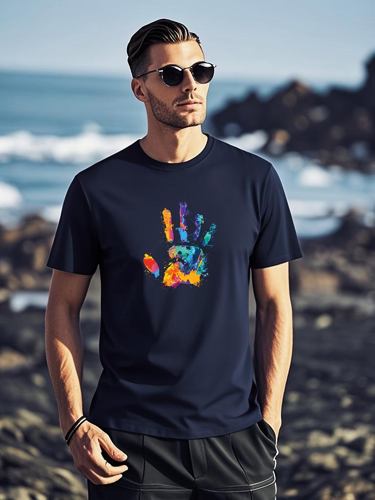 Mens 100 Cotton T Shirt Classic Seasonal Style Handpainted Print Street Casual Look Essential Item for Stylish Combinations