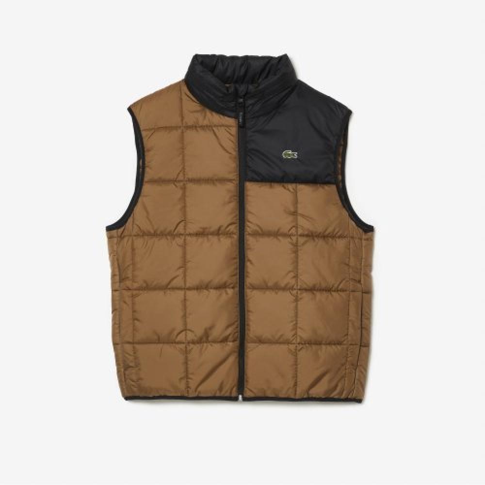 

LACOSTE Мужской утепленный жилет с капюшоном [Бежевый]