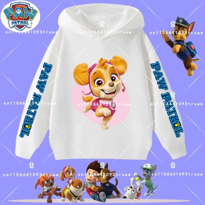 boys' sport shirt, spring-autumn long-sleeved pullover, casual top children's hooded sweatshirt with PAW Patrol cartoon print