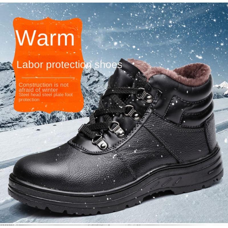 Buty robocze ubezpieczenia pracy męskie buty bawełniane buty robocze odporne na uderzenia stalowy nosek odporne na zużycie, ochronne buty bezpieczne