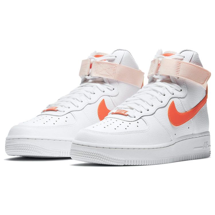 Nike  Air Force 1 High White Orange Pearl Women Sneakers 334031-118