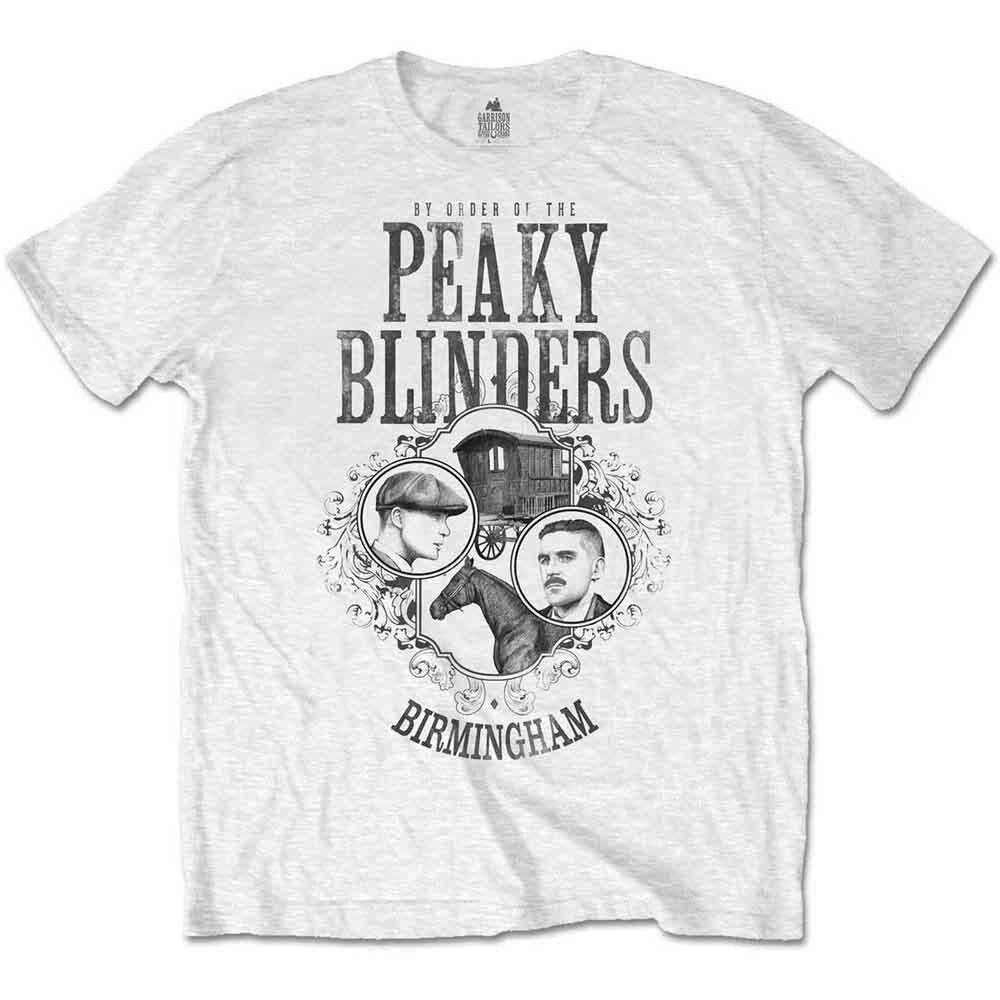 Absolute Cult Peaky Blinders Unisexs Horse And Cart Tshirt White Xlarge S