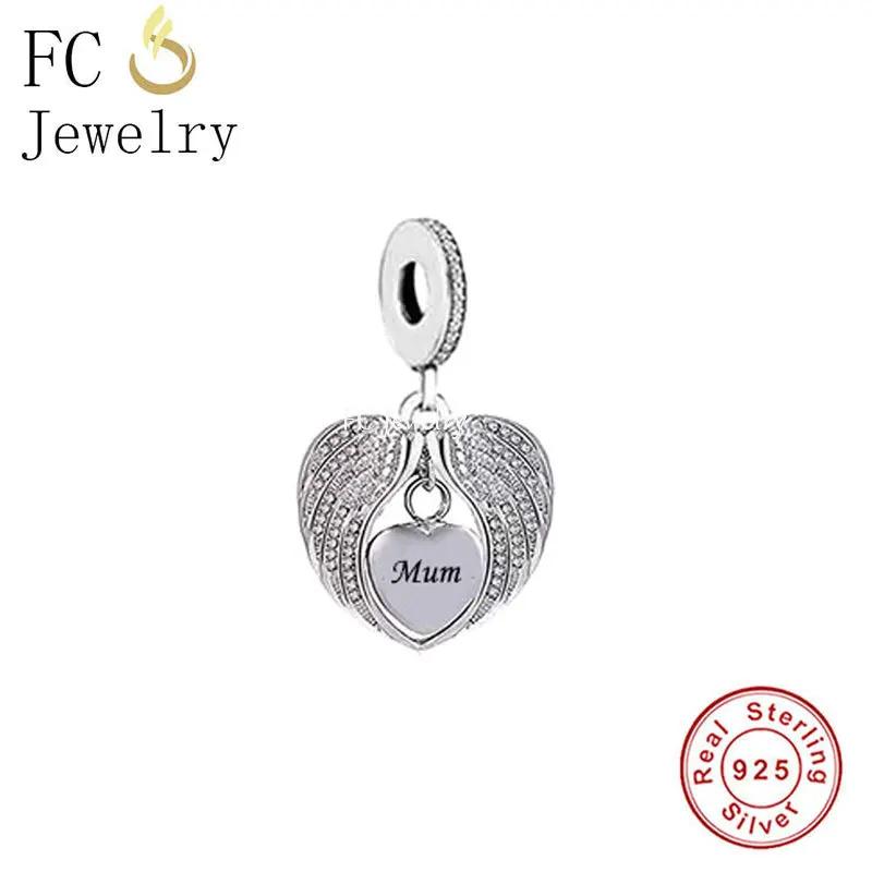 FC Jewelry Fit Original Charm Bracelet 925 Silver A Piece Of My Heart Has Wings is In Heaven Forever Bead For Making Berloque