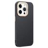 For iPhone 15 Pro PU Leather+TPU Phone Case Anti-Scratch Metal Lens Frame Cell Phone Cover