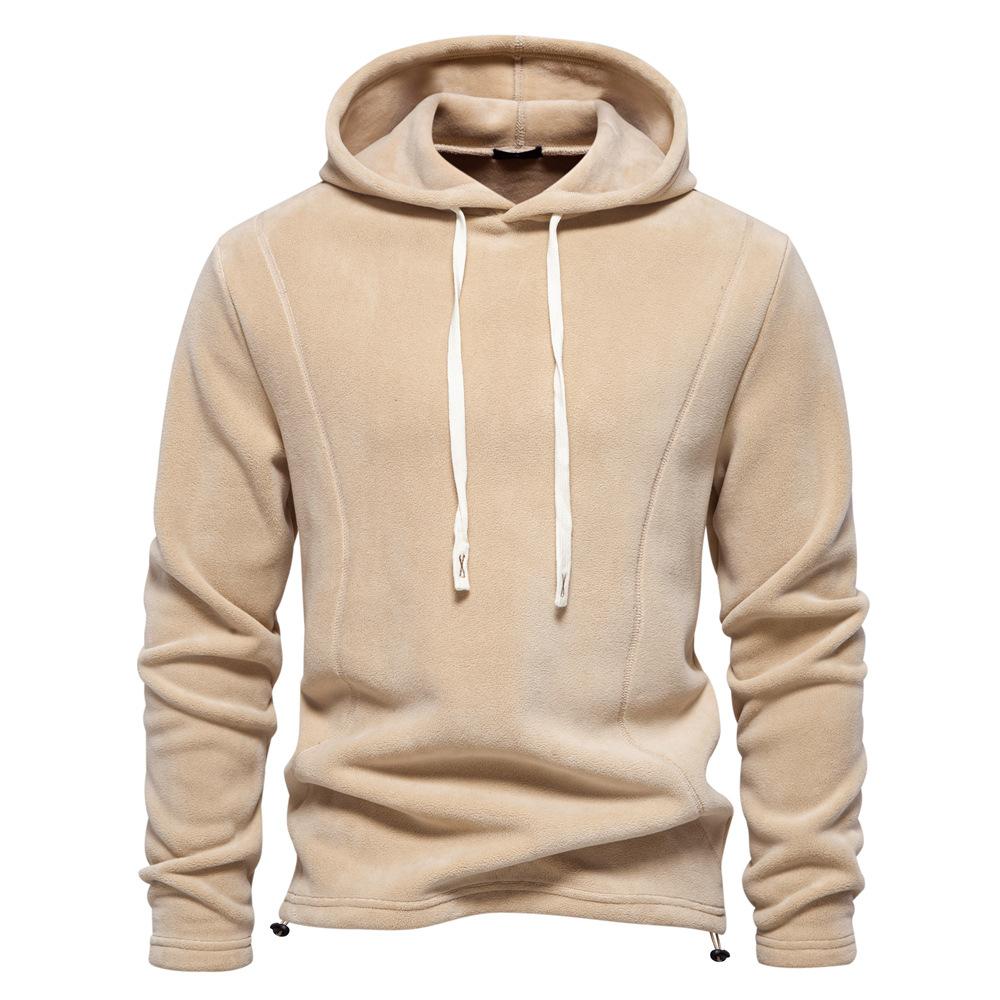 2025 Autumn and Winter New Men's Long Sleeved Hooded Sweatshirt Trend Versatile Fleece Warm Sweatshirt
