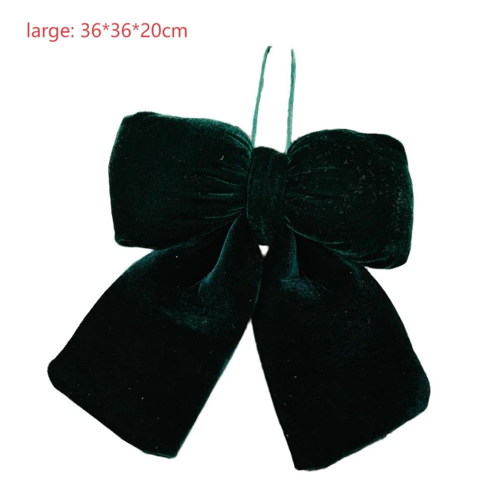 Christmas Tree Hanging Bow Ornament Made from Soft Velvet Flannel with Three Dimensional Design for Holiday Decor