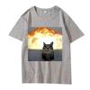 Explosion Cat Meme Graphic T-shirt, Unisex Cotton Summer Casual Funny T-shirts